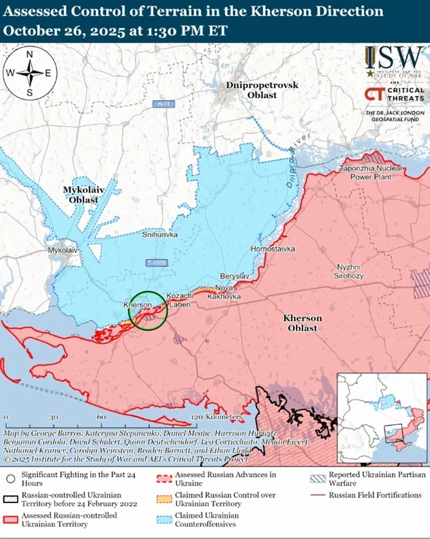 Росія намагається показати “плацдарм” на правобережжі Херсонщини – аналітики ISW