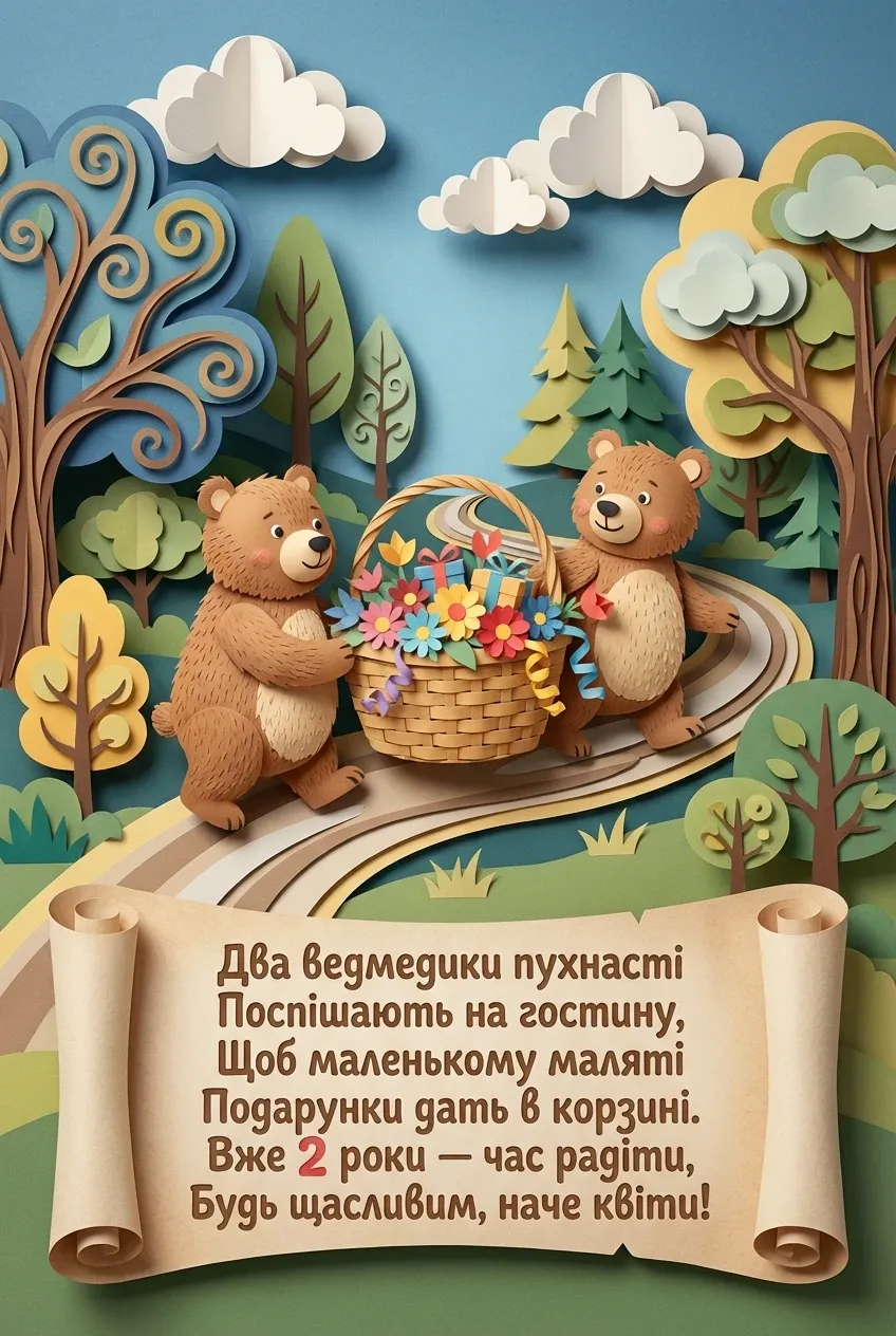 привітання з днем народження 2 роки