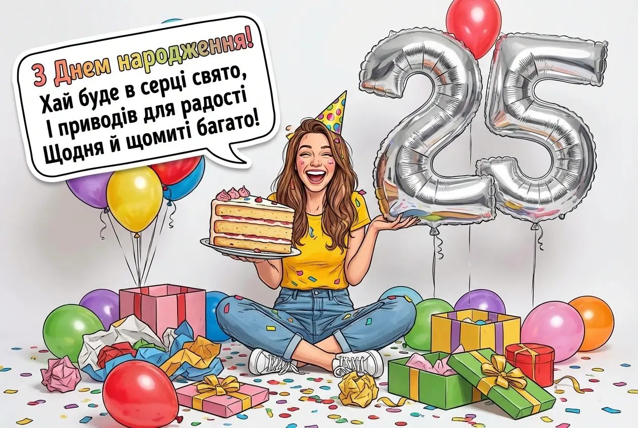 картинки з днем народження 25 років дівчині