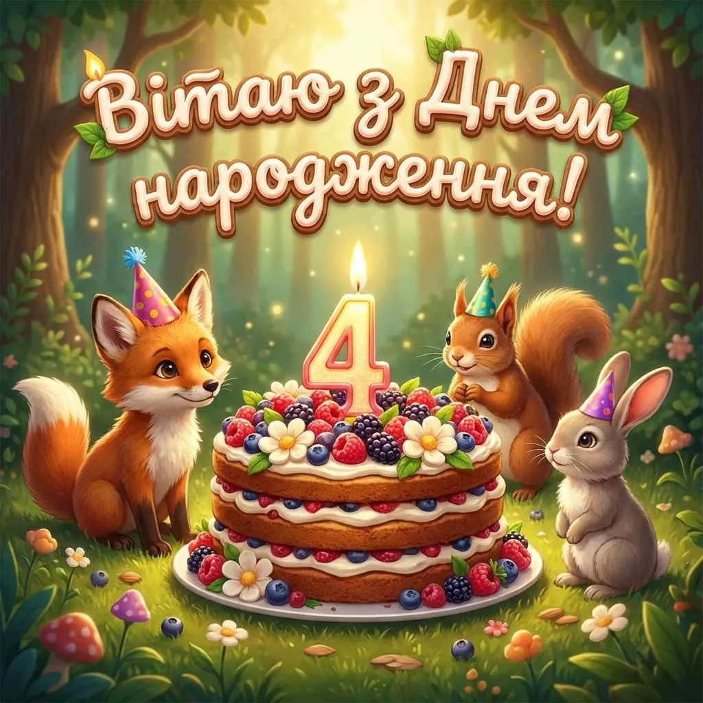 привітання з днем народження дівчинці 4 роки