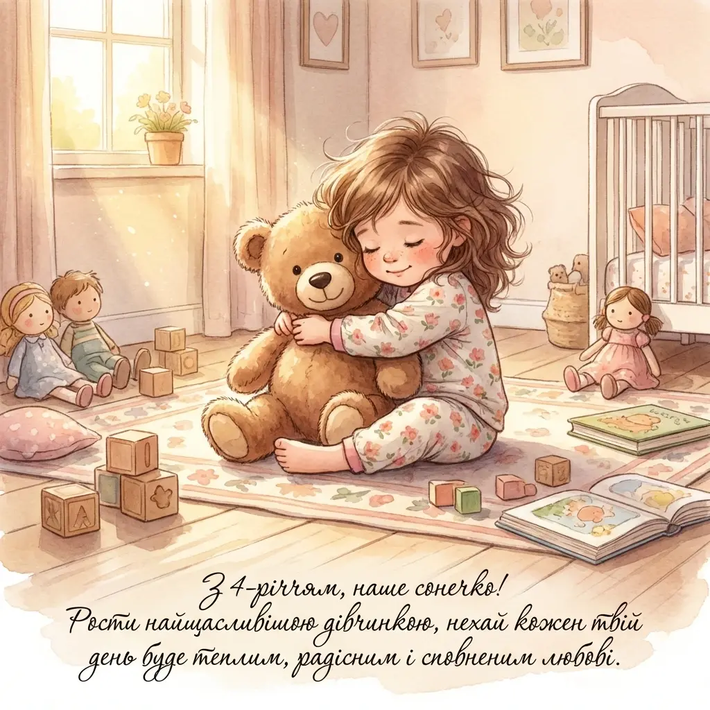 привітання з днем народження дівчинці 4 роки