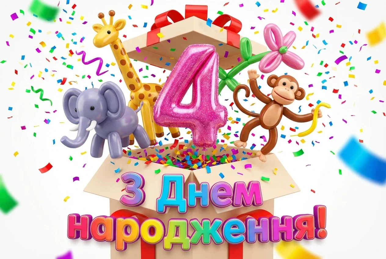 привітання з днем народження дівчинці 4 роки