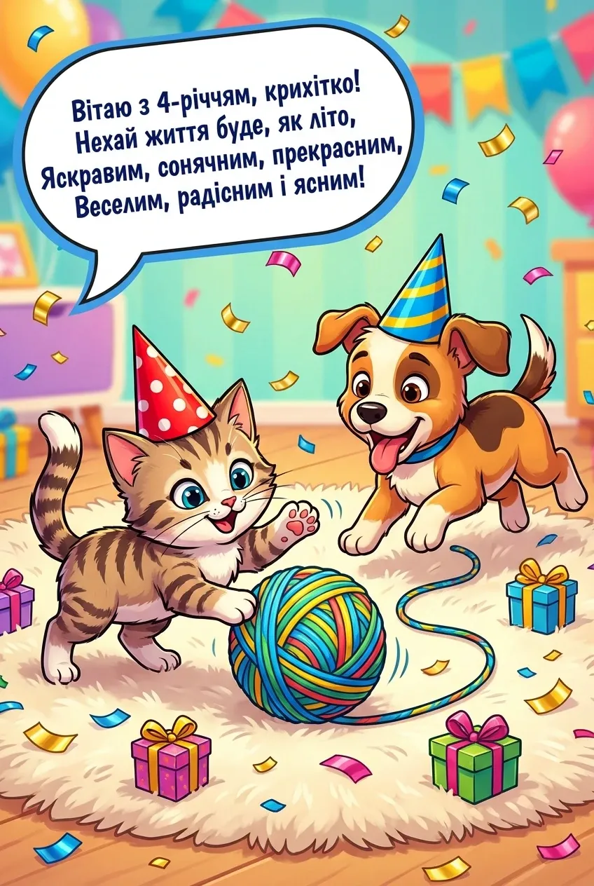 привітання з днем народження дівчинці 4 роки