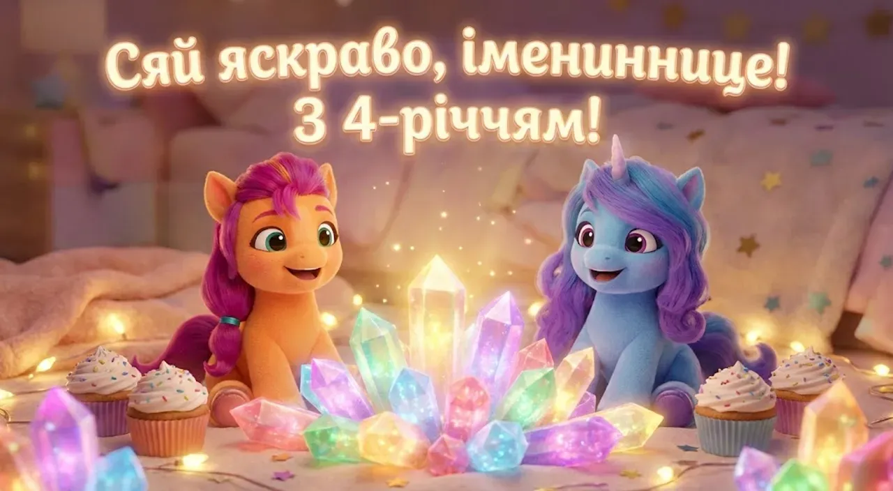 Привітання дівчинці з днем народження на 4 роки