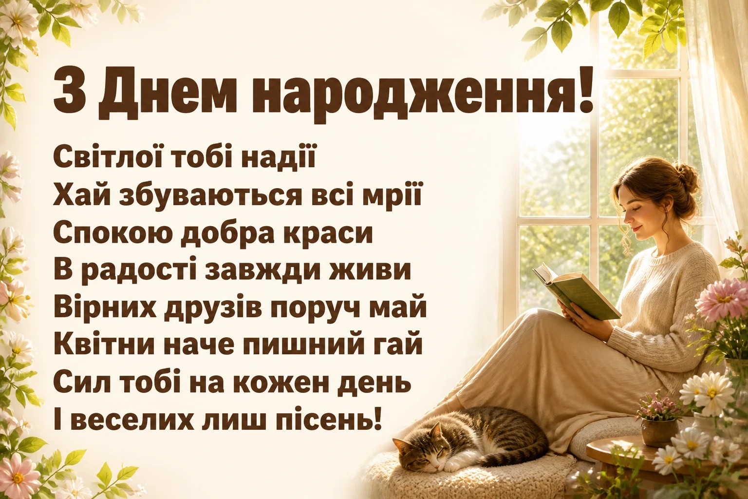 привітання з днем народження жінці українською мовою