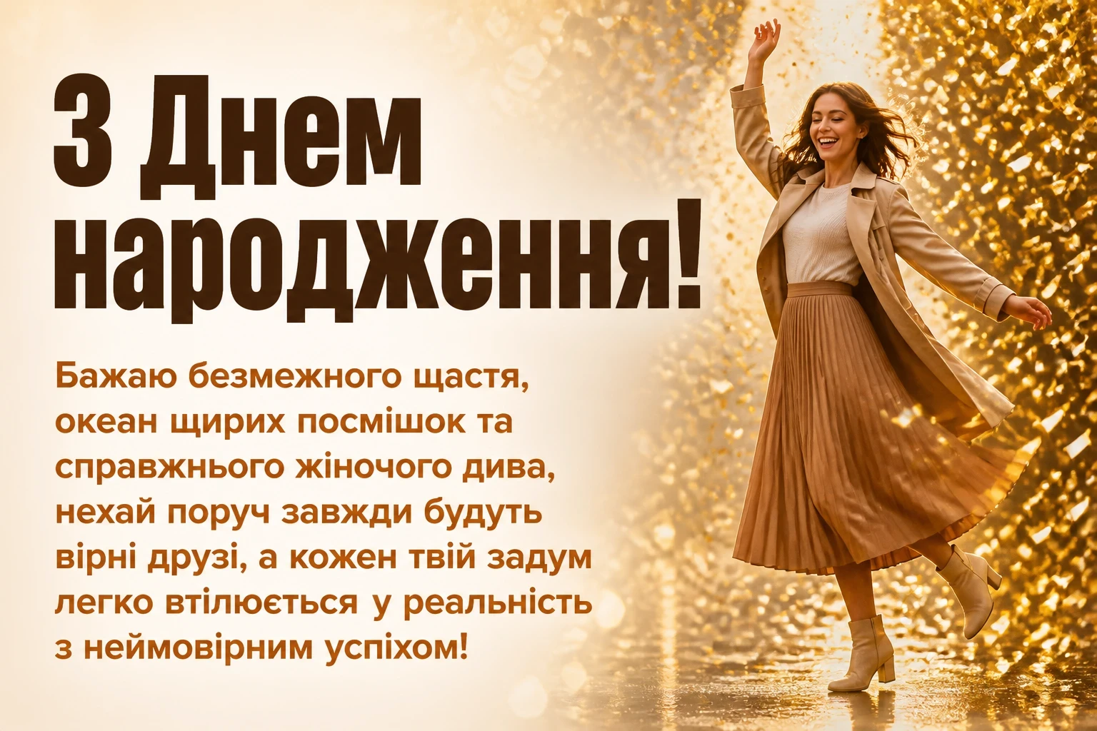 привітання з днем народження жінці українською мовою