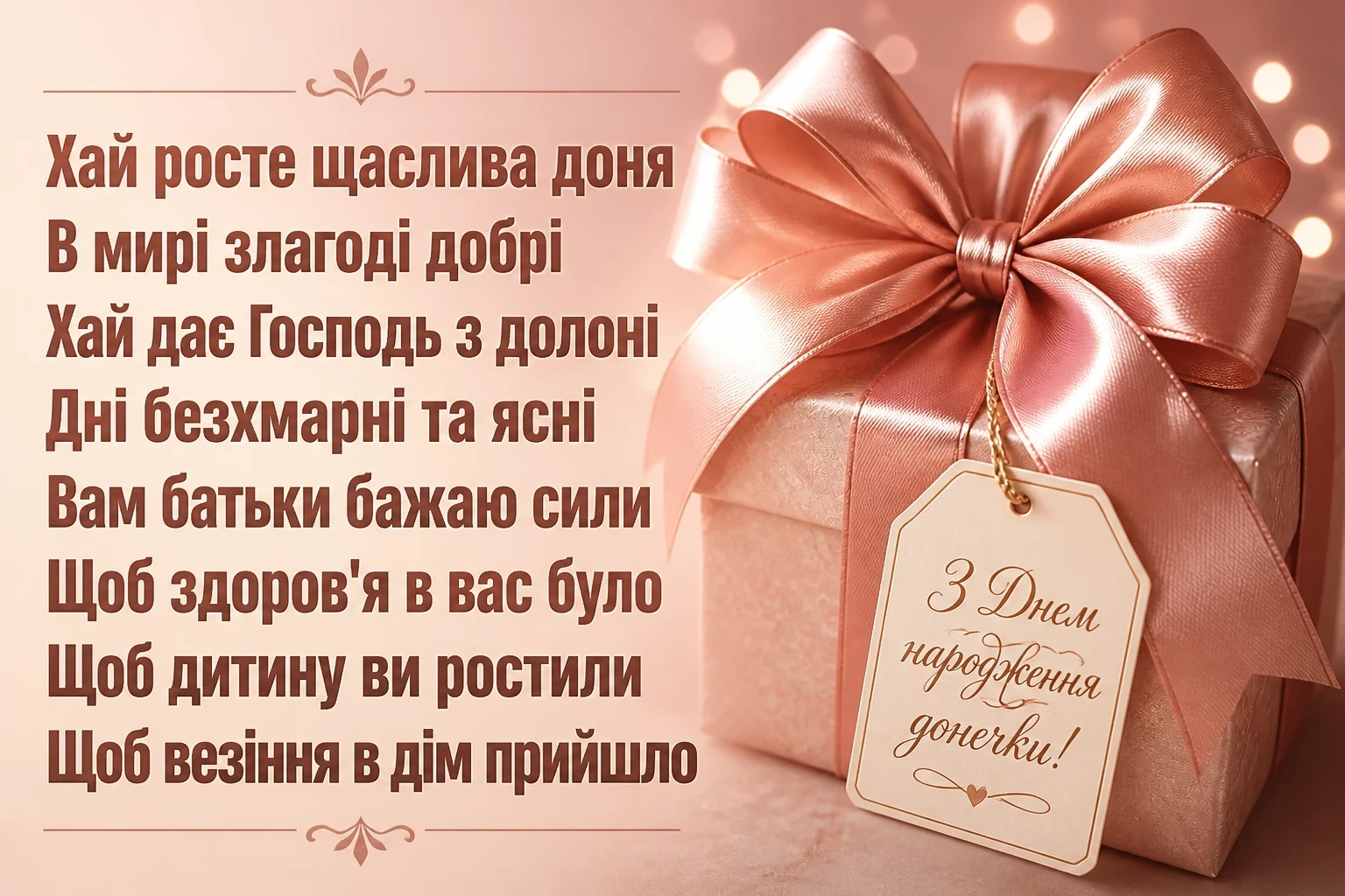 привітання з днем народження донечки батькам