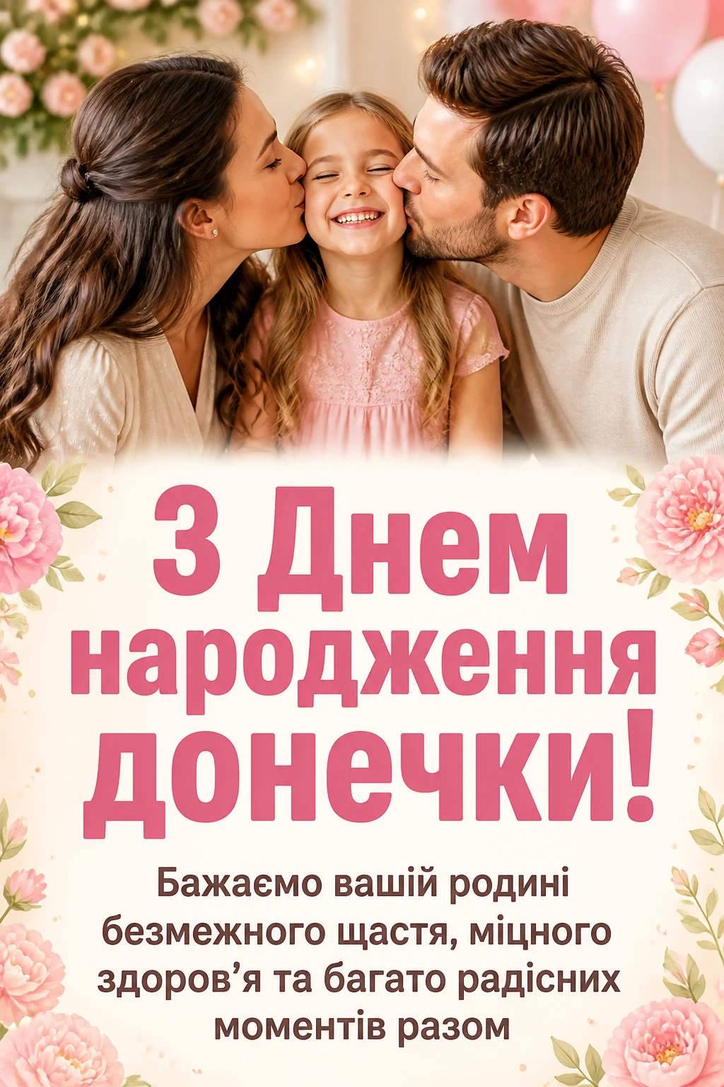 привітання з днем народження донечки батькам