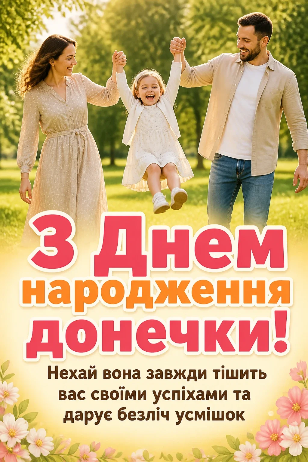 привітання з днем народження донечки батькам
