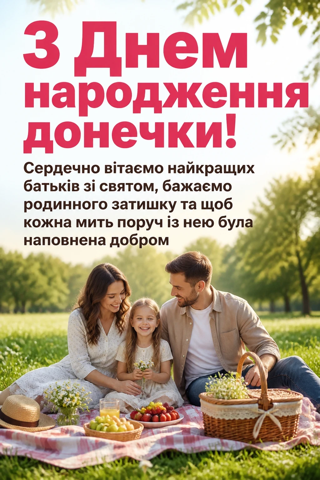 привітання з днем народження донечки батькам
