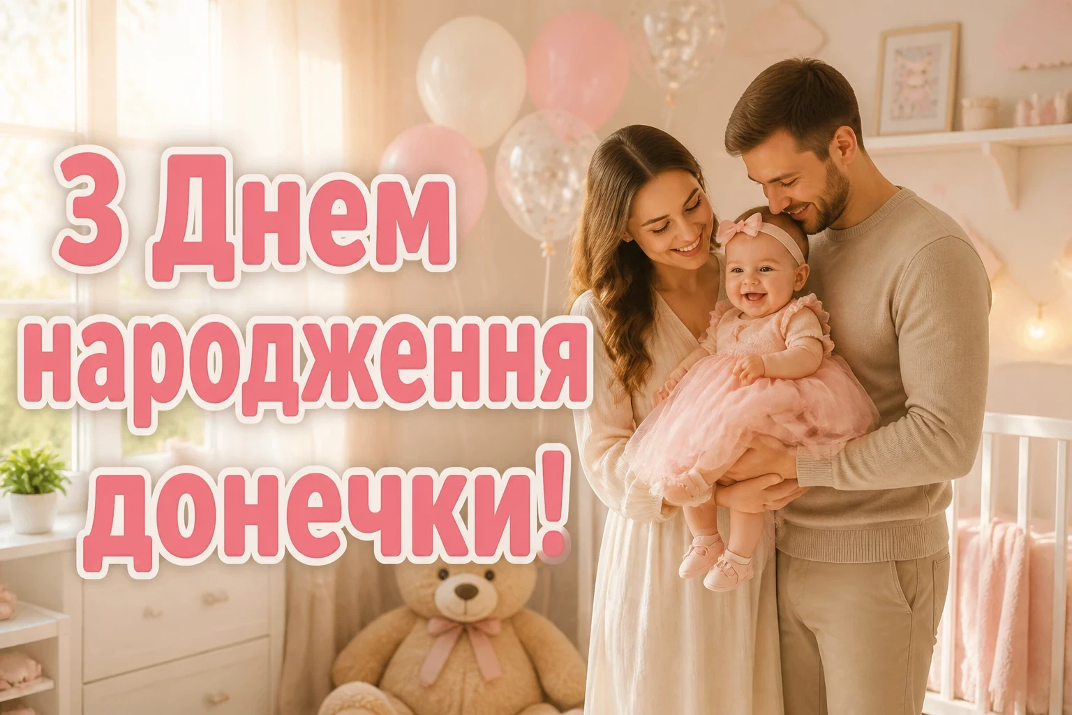 привітання з днем народження донечки батькам