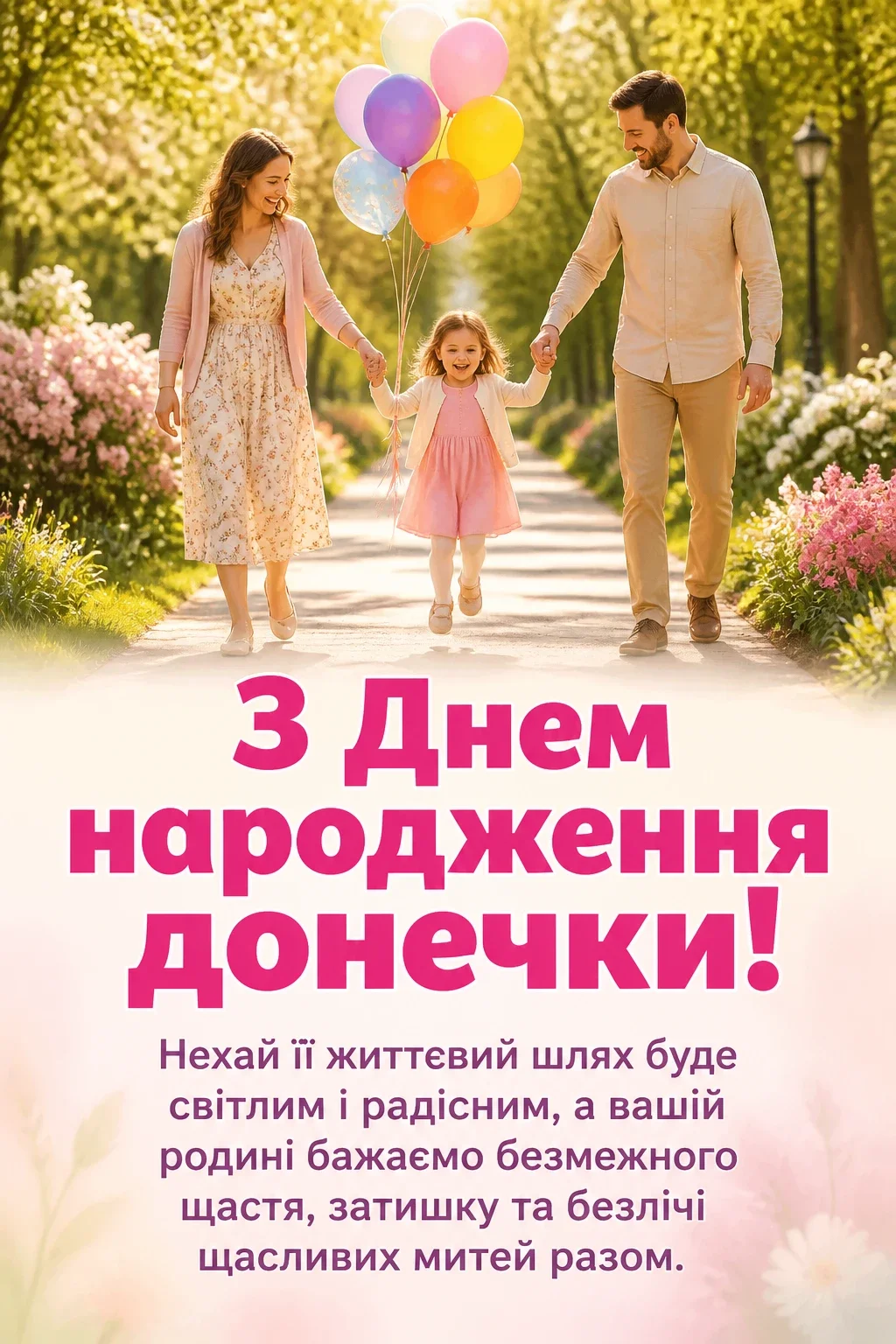 привітання з днем народження донечки батькам