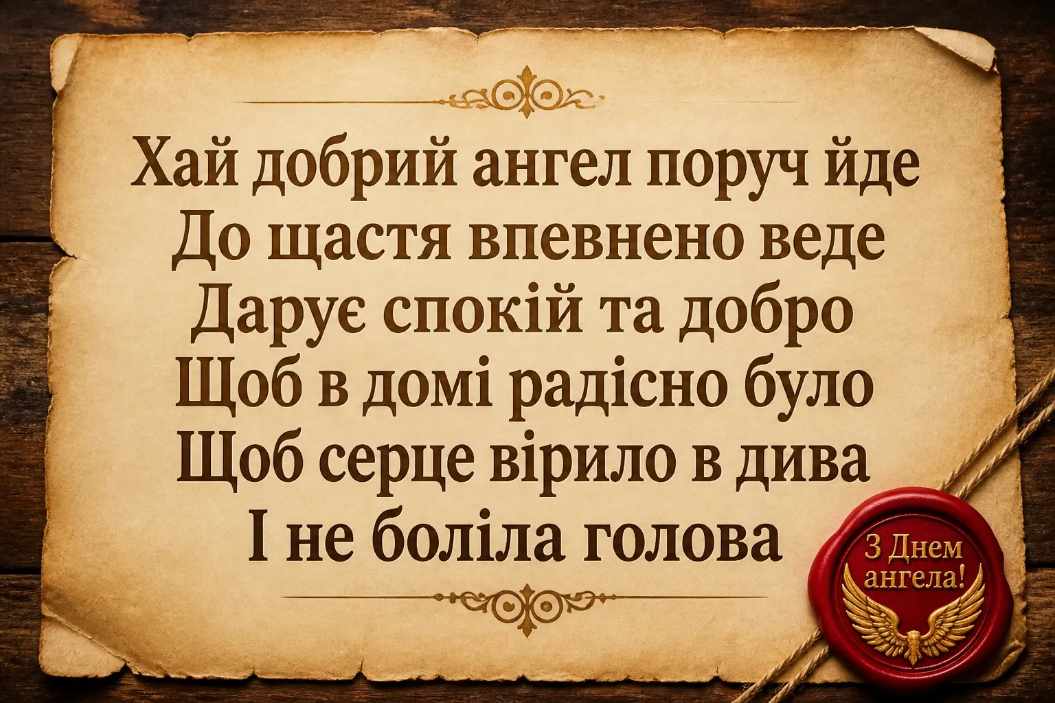 привітання з днем ангела своїми словами