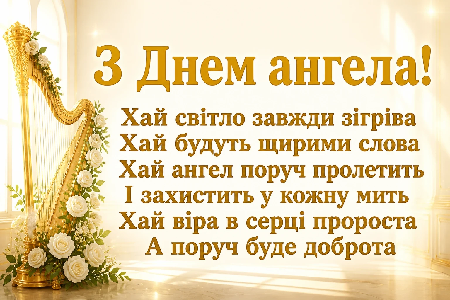привітання з днем ангела своїми словами