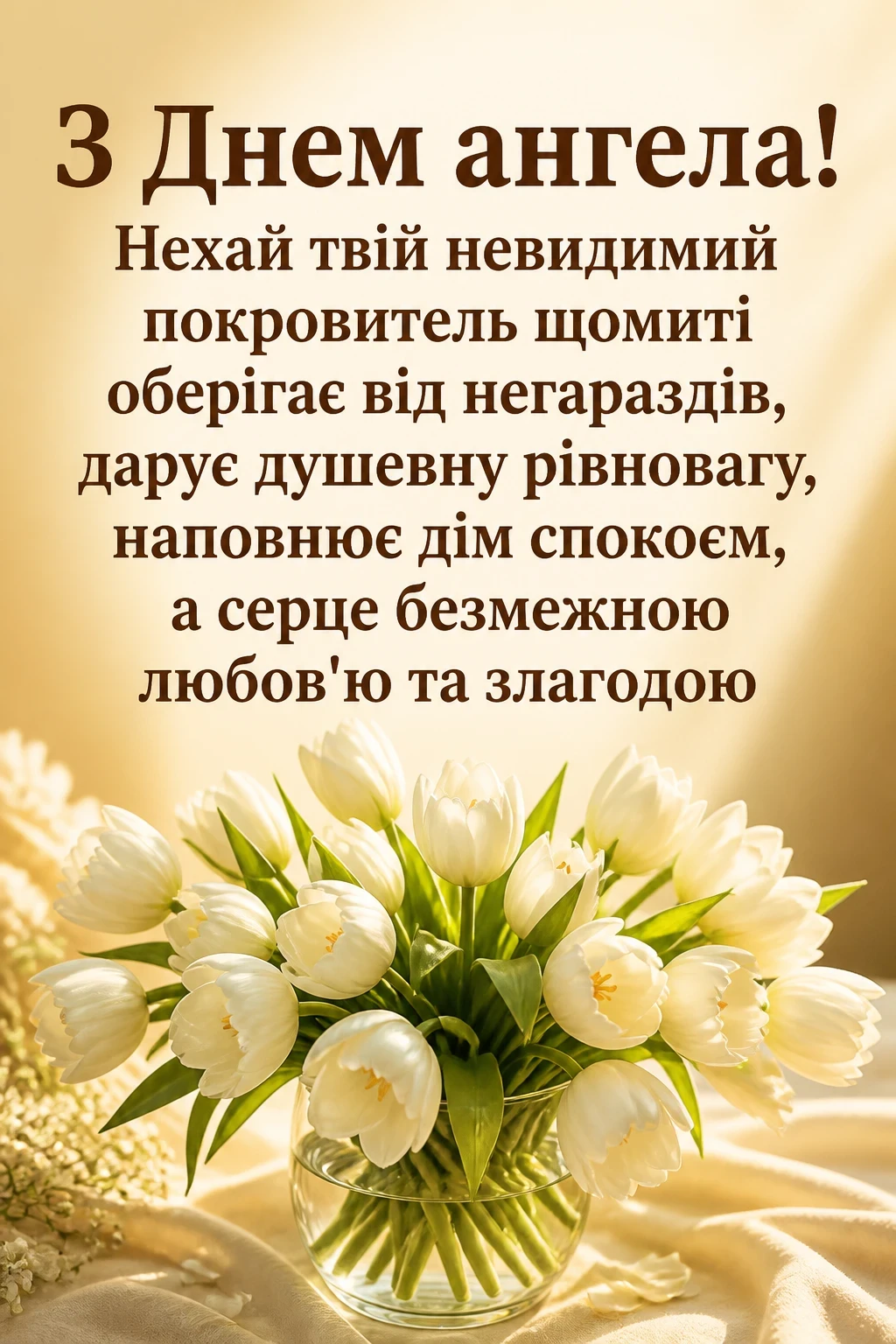 привітання з днем ангела своїми словами