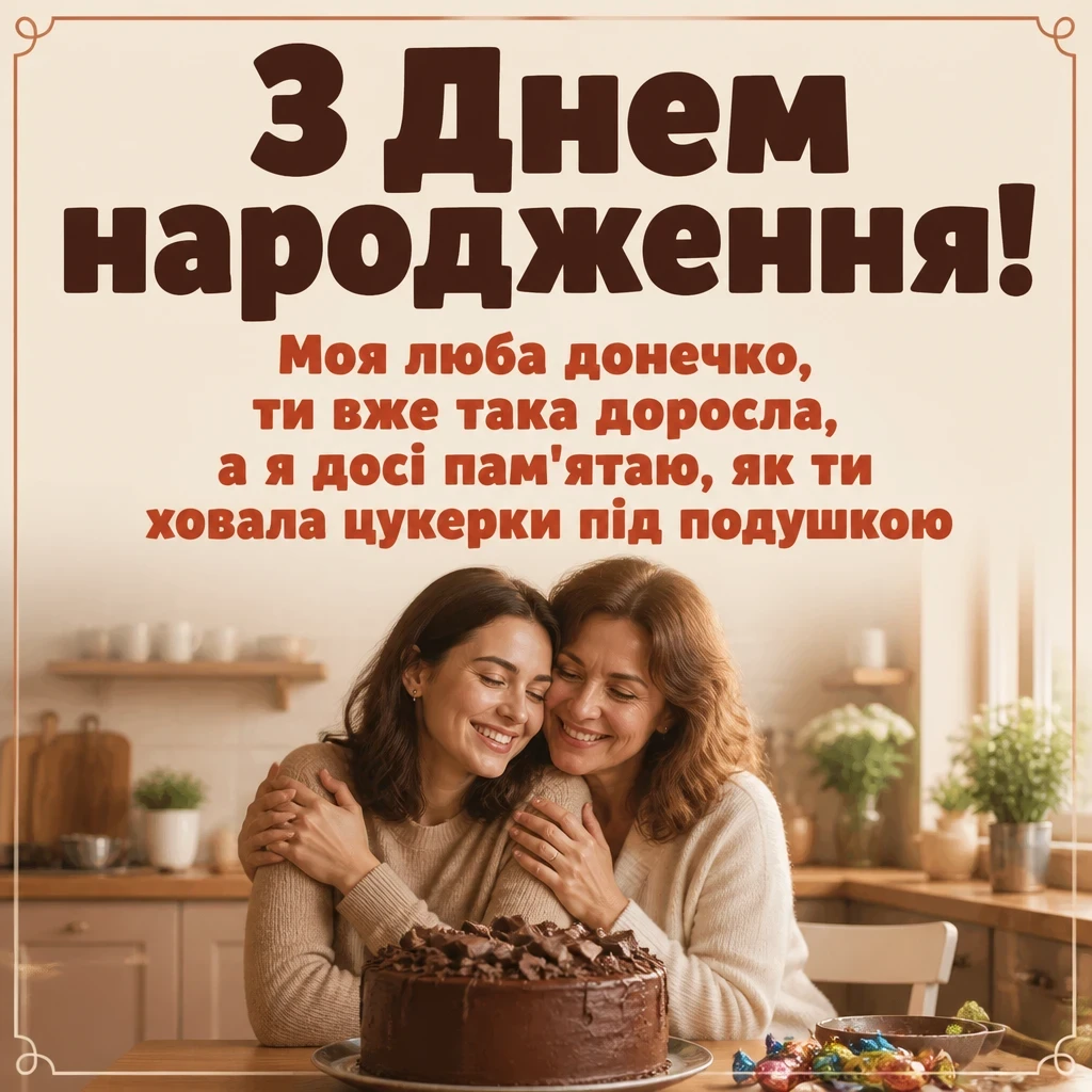 привітання з днем народження для дорослої дочки від мами своїми словами