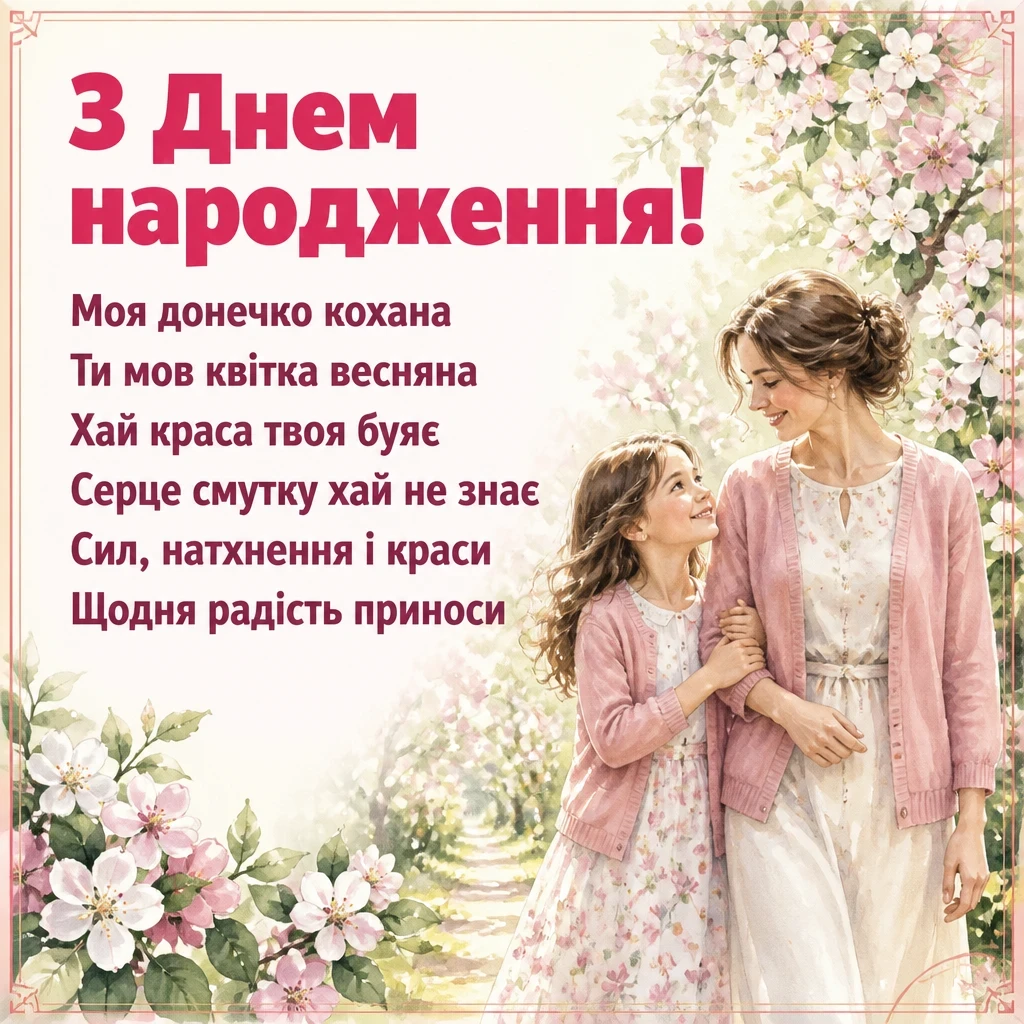 привітання з днем народження для дорослої дочки від мами своїми словами
