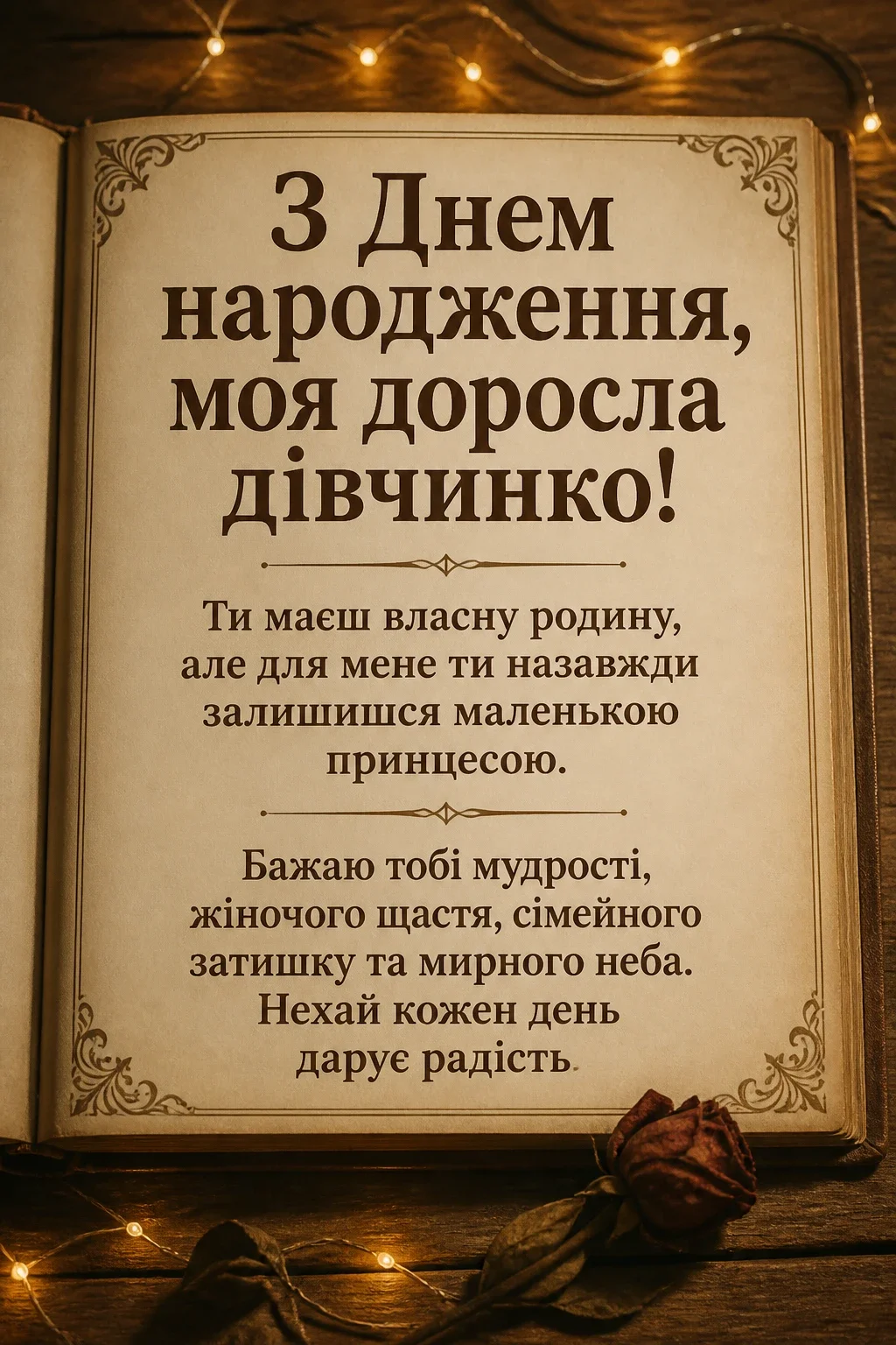 привітання з днем народження для дорослої дочки від мами своїми словами