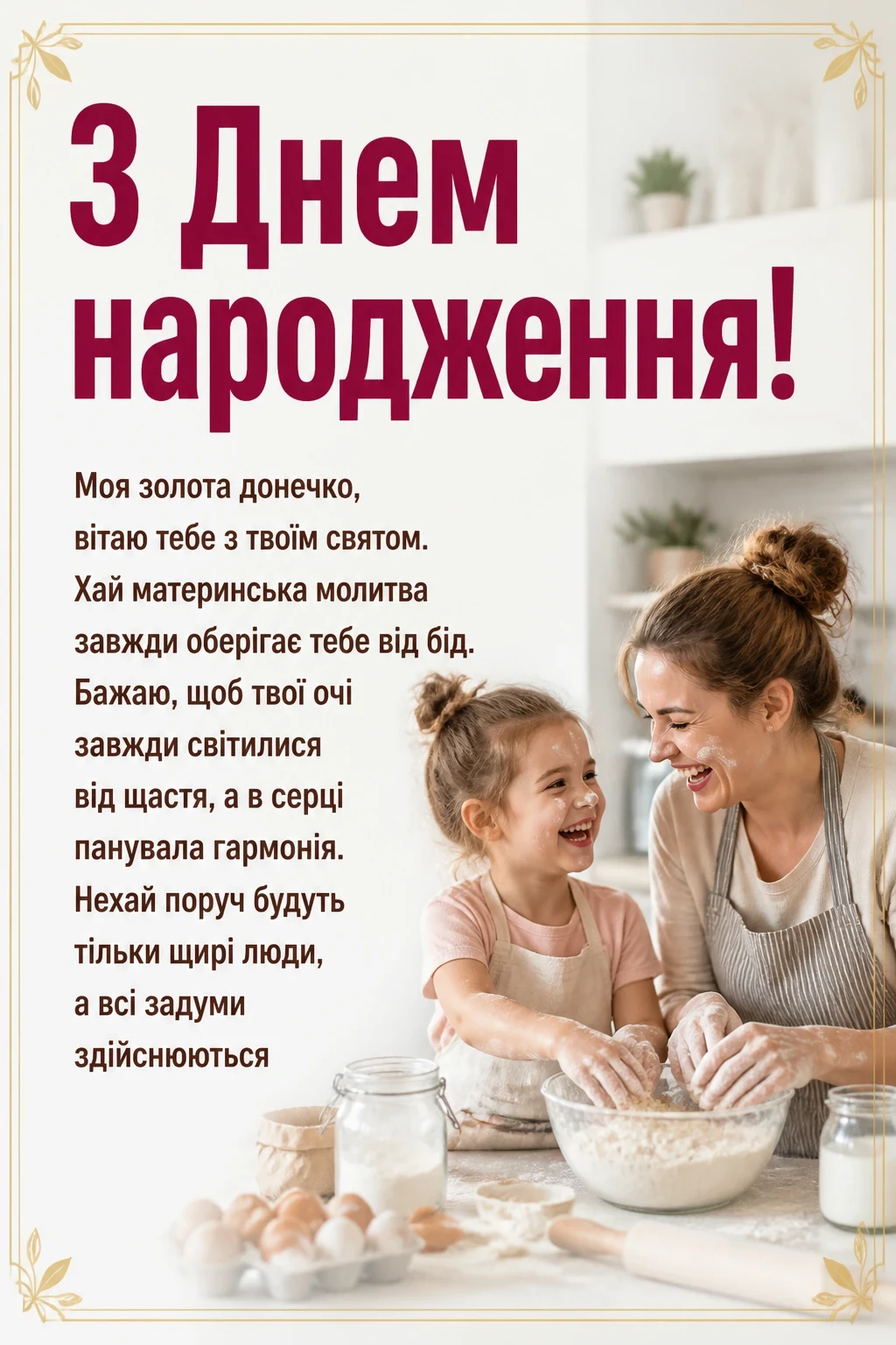 привітання з днем народження для дорослої дочки від мами своїми словами