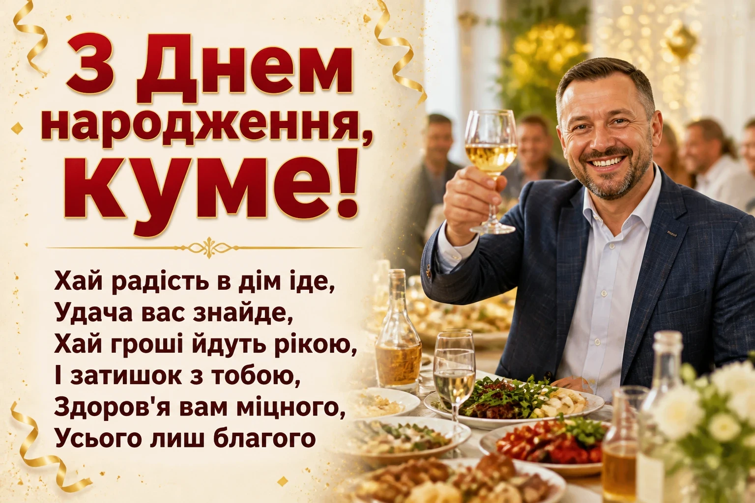 привітання з днем народження кума своїми словами привітання з днем народження кума своїми словами