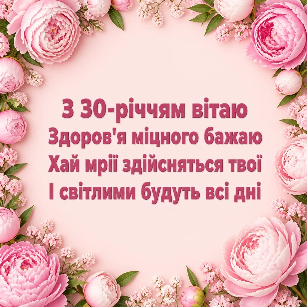 привітання з 30-річчям жінці