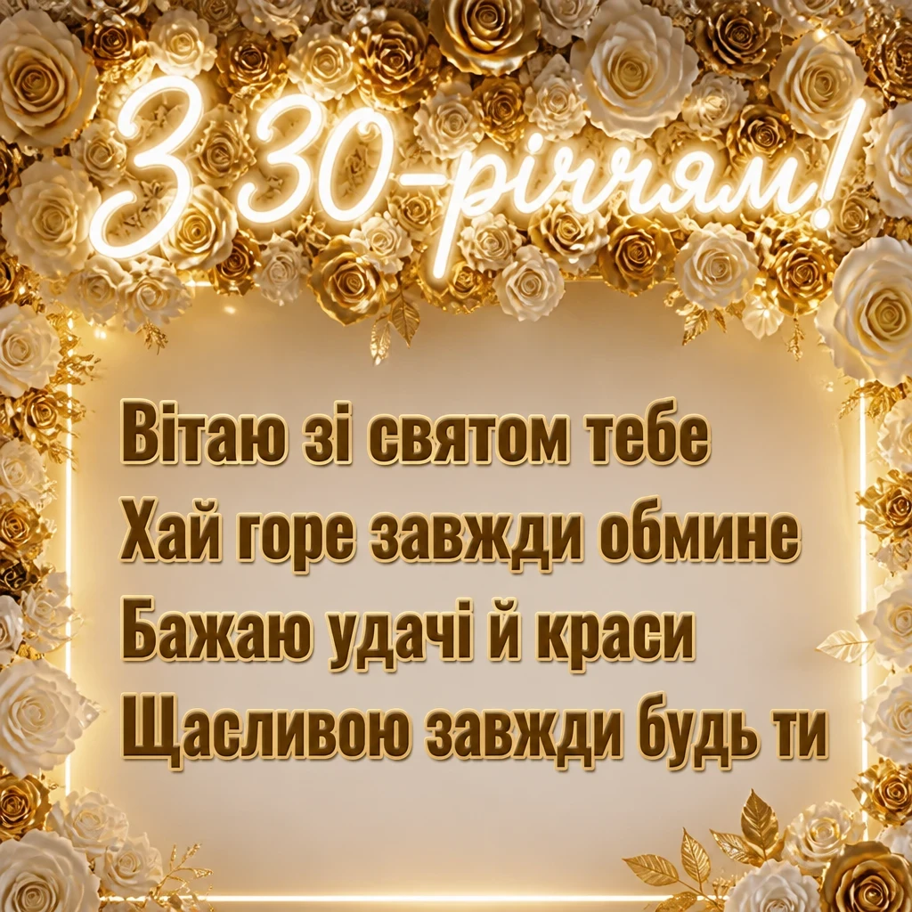 привітання з 30-річчям жінці