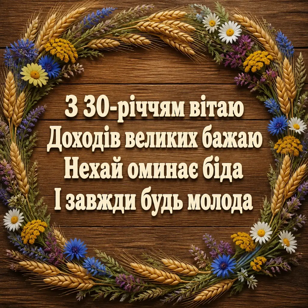привітання з 30-річчям жінці
