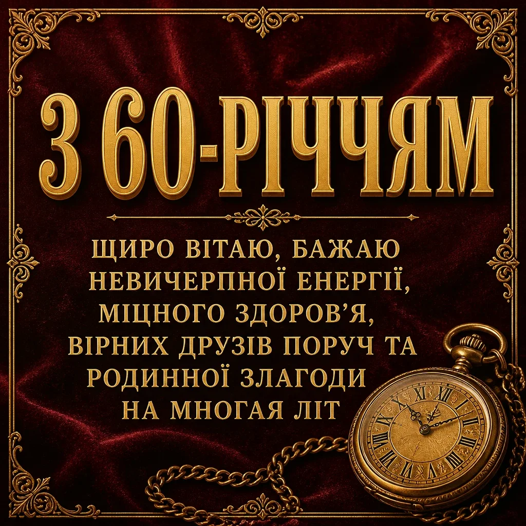 привітання з 60-річчям мужчині
