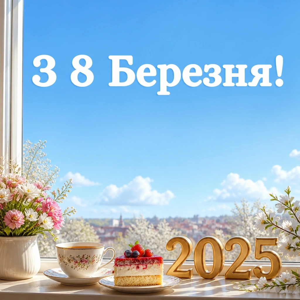 з 8 березня привітання 2025 листівки з 8 березня привітання 2025 листівки