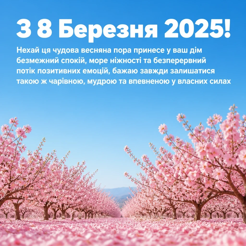 з 8 березня привітання 2025 листівки з 8 березня привітання 2025 листівки