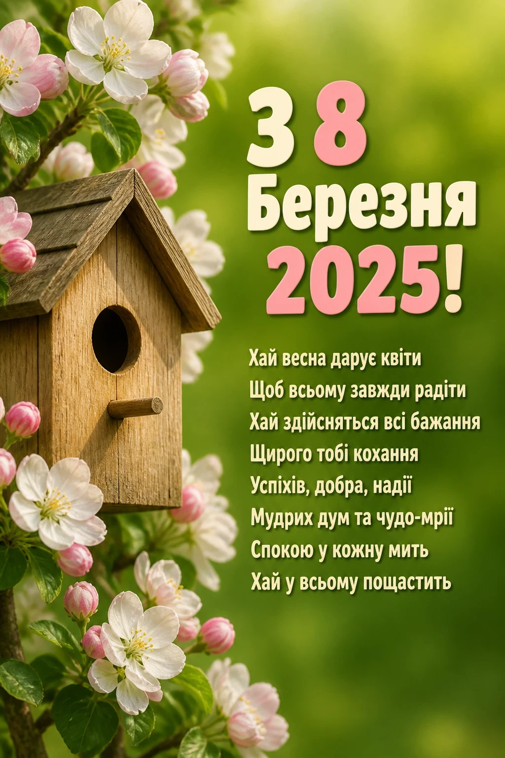 з 8 березня привітання 2025 листівки з 8 березня привітання 2025 листівки