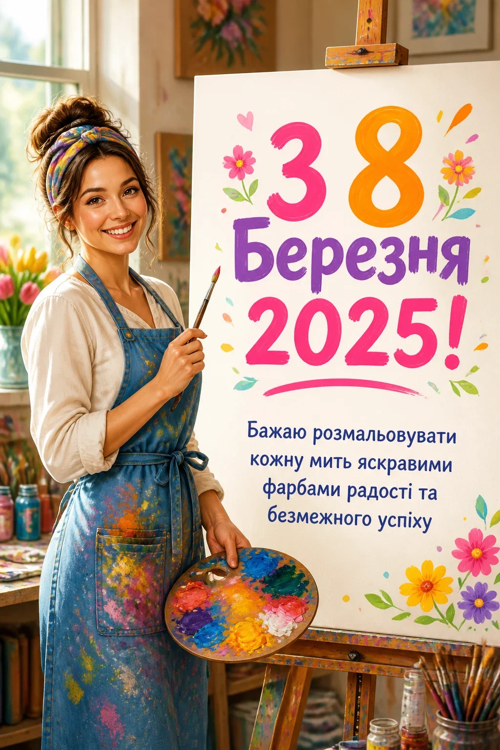 з 8 березня привітання 2025 листівки з 8 березня привітання 2025 листівки