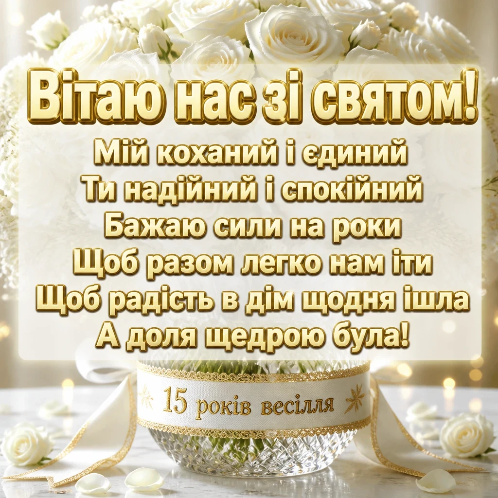 15 років весілля привітання чоловіку 15 років весілля привітання чоловіку