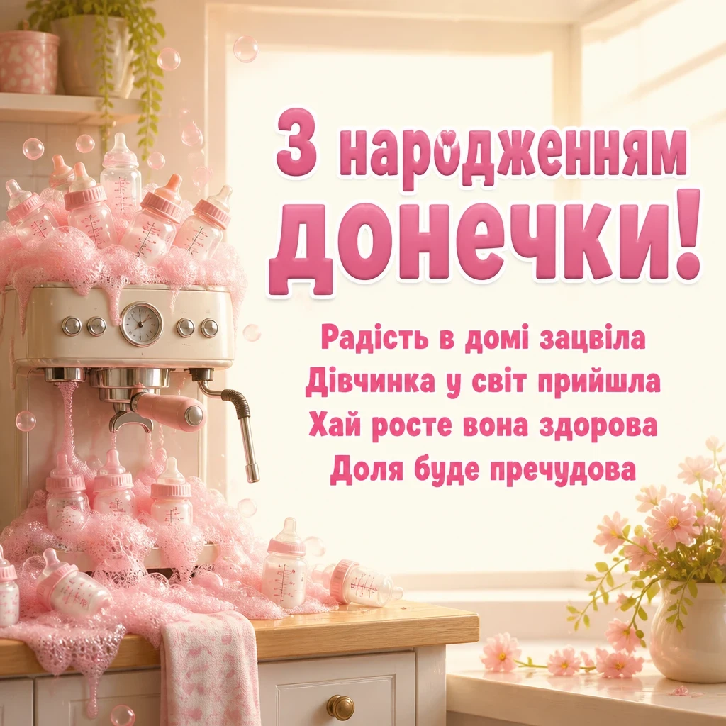 з народженням донечки привітання з народженням донечки привітання