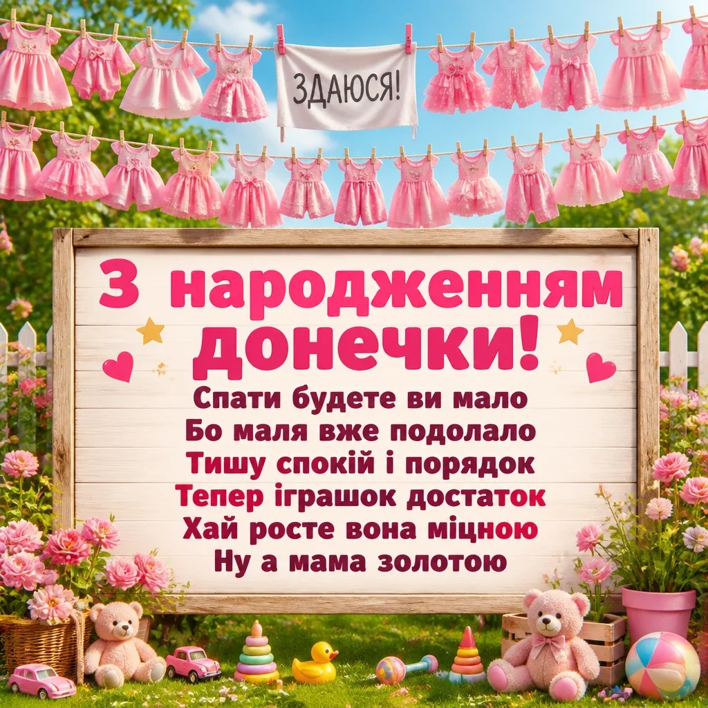 з народженням донечки привітання з народженням донечки привітання