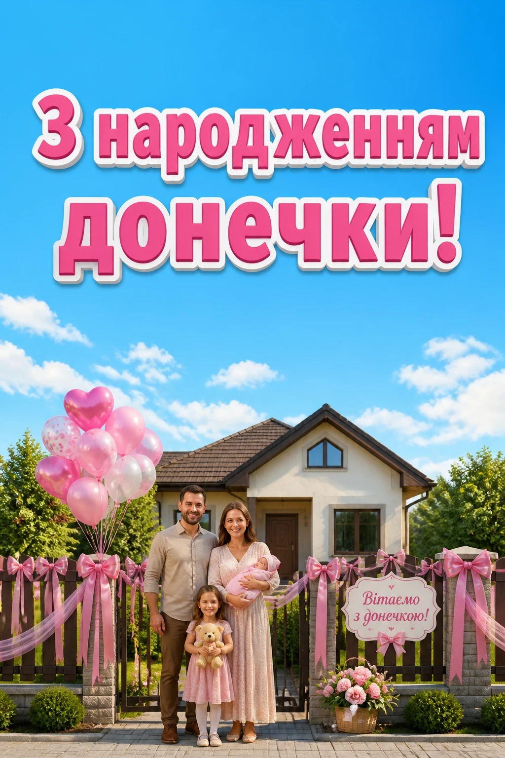 з народженням донечки привітання з народженням донечки привітання